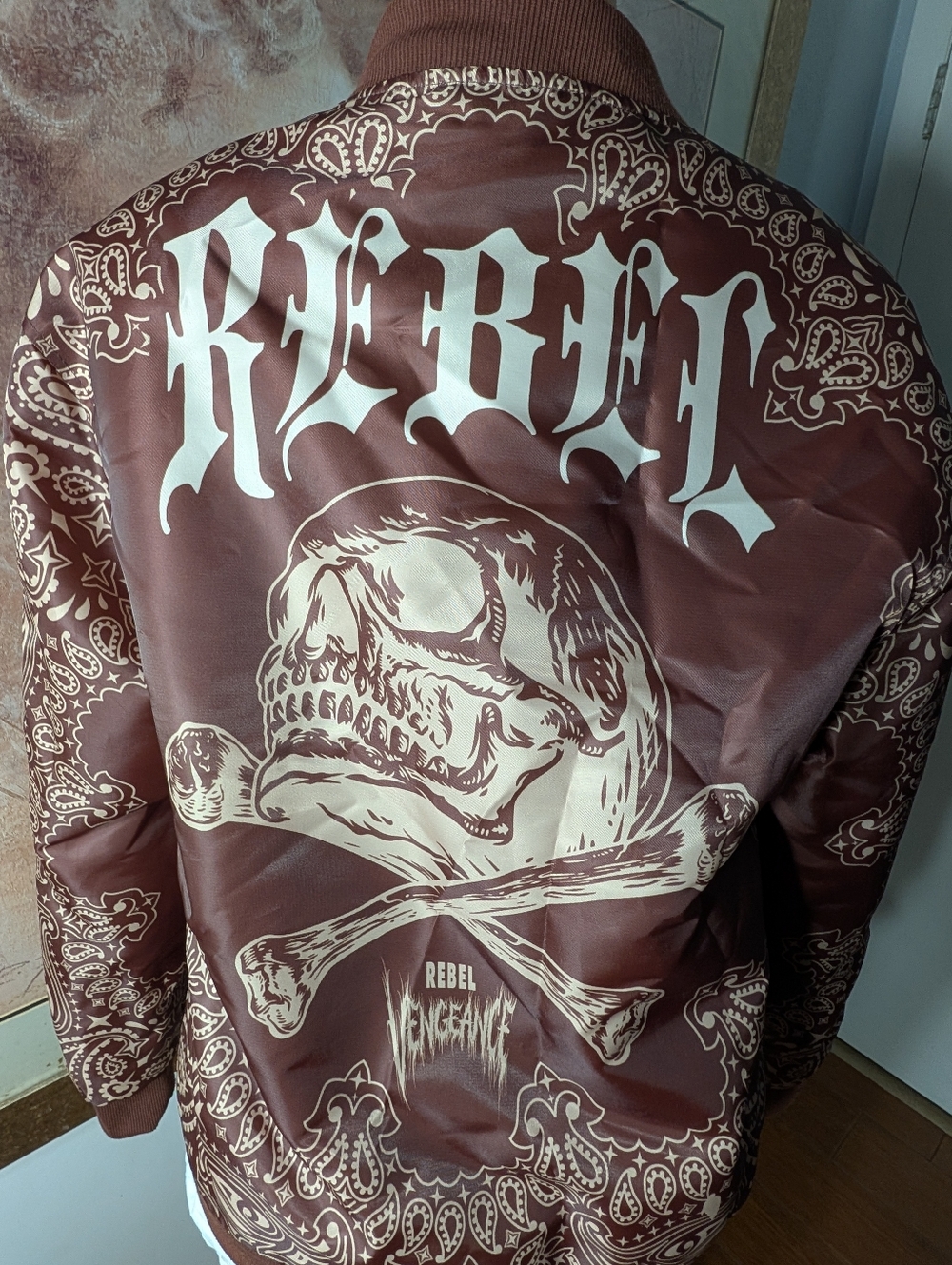 NWTRebel Vengeance Skull Bomber Men(Unisex) Waterproof Jacket Size M
